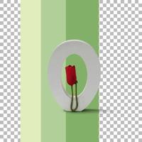 Isolated letter with red rose photo