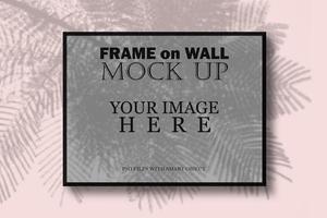 Simple concept of photo frame with leaf shadow for ornament