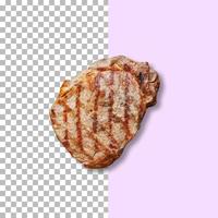 Grilled t-bone beef steak isolated on transparent background. photo