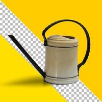 Isolated brown watering can over transparent background photo
