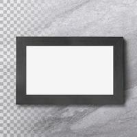 Isolated horizon blank photo frame on the wall