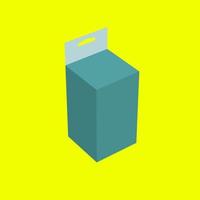 3D green medicine hanging box isolated on yellow background. suitable for your design element. photo