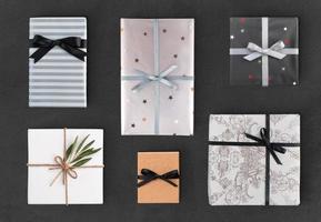 Christmas and New Year holiday set gift boxes photo