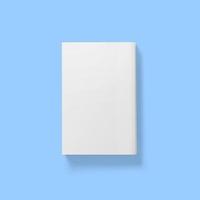 Back to school concept , hard cover blank white book back close isolated on blue.-3 photo