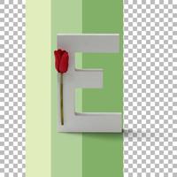 Isolated letter with red rose photo