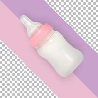 Top up view isolated baby's milk bottle photo