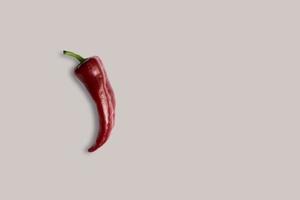 Top up up view fresh red chili isolated on grey background. suitable for your design project. photo