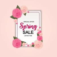 venta de primavera lindo fondo con flores. ilustración vectorial vector