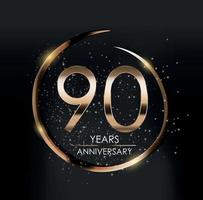 Template Logo 90 Years Anniversary Vector Illustration