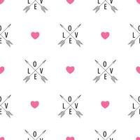 Abstract Seamless Pattern Background witj Love Heart Symbol. Vector Illustration