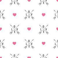 Abstract Seamless Pattern Background witj Love Heart Symbol. Vector Illustration