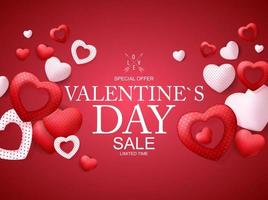 Valentines Day Sale, Discont Card. Vector Illustration