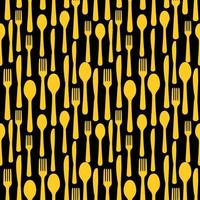 Abstract Seamless Pattern with tableware forks spoons and knives. Vector Illustration