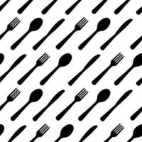 Abstract Seamless Pattern with tableware forks spoons and knives. Vector Illustration