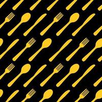 Abstract Seamless Pattern with tableware forks spoons and knives. Vector Illustration