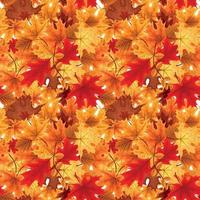 Abstract Vector Illustration Seamless Pattern Background with Falling Autumn Leaves