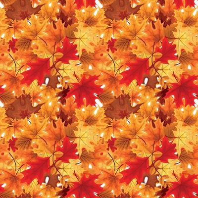 Abstract Vector Illustration Seamless Pattern Background with Falling Autumn Leaves