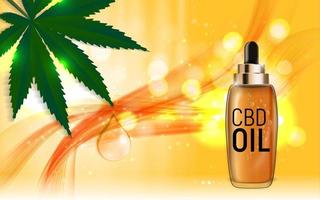 Productos de aceite de cbd, aceite de cannabis para fines médicos y cosméticos ilustración vectorial.