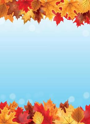 Abstract Vector Illustration Background with Falling Autumn Leaves.