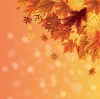 Abstract Vector Illustration Autumn Happy Thanksgiving Background with Falling Autumn Leaves