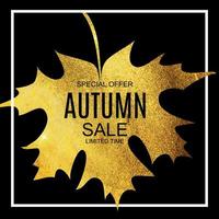 Abstract Vector Illustration Autumn Sale Background with Falling Autumn Leaves