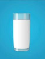 Vaso de leche abstracto sobre fondo azul ilustración vectorial vector