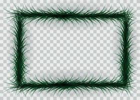 marco de coloridas ramas de coníferas sobre fondo transparente. ilustración vectorial.