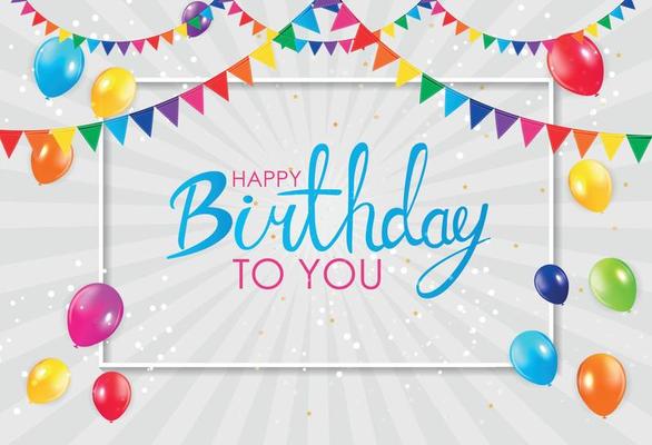 Abstract Happy Birthday Background Card Template Vector Illustration