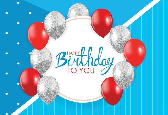 Abstract Happy Birthday Background Card Template Vector Illustration