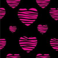 Happy Valentines Day Card with Heart and Zebra Pattern. Vector Illustration