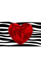 Happy Valentines Day Card with Heart and Zebra Pattern. Vector Illustration