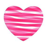 Happy Valentines Day Card with Heart and Zebra Pattern. Vector Illustration