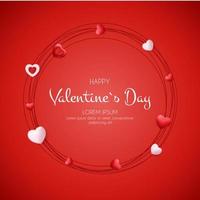 Happy Valentines Day Card with Heart. Vector Illustration