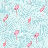 Colorful Pink Flamingo Seamless Pattern Background. Vector Illustration