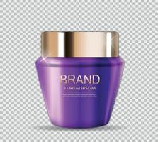 Diseñe la plantilla de productos cosméticos para anuncios o revistas de fondo. Ilustración de vector realista 3d