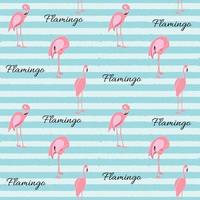 Colorful Pink Flamingo Seamless Pattern Background. Vector Illustration