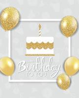 Abstract Happy Birthday Background Card Template Vector Illustration