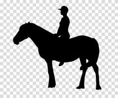 Sticker to car silhouette rider on horse. Expert in dressage of riding horses. Vector Illustration.