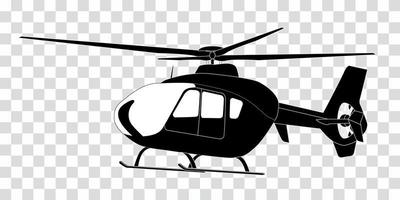 Sticker on car Silhouette of helicopter. Vector Illustration.