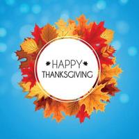 Abstract Vector Illustration Autumn Happy Thanksgiving Background with Falling Autumn Leaves