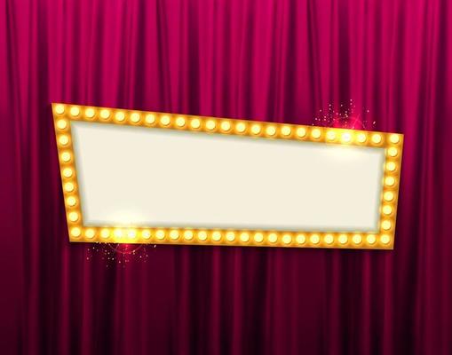 Retro frame comic design banner elements with light bulbs. Vector illustration