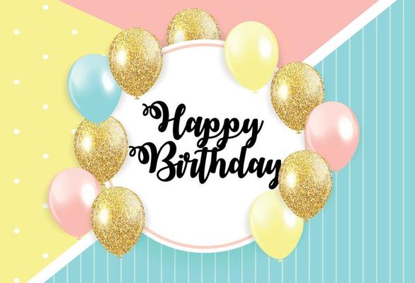 Abstract Happy Birthday Background Card Template Vector Illustration