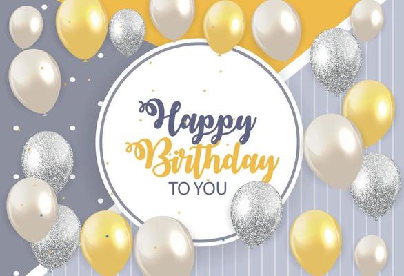 Abstract Happy Birthday Background Card Template Vector Illustration