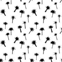 Silhouette of Palm Trees on White Background. Seamless pattern. Vector Illustration.