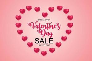 Valentines Day Sale, Discont Card. Vector Illustration