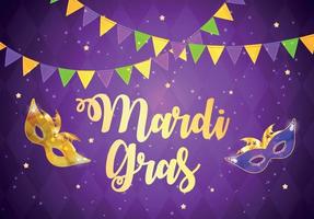 Mardi Gras Brochure Template.Celebration Greeting Card Backround. Vecor Illustration vector