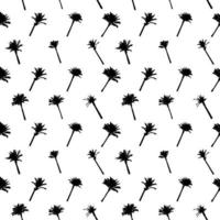 Silhouette of Palm Trees on White Background. Seamless pattern. Vector Illustration.