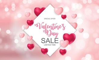 Valentines Day Sale, Discount Card. vector