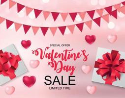 Valentines Day Sale, Discount Card. vector