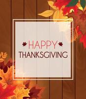 Abstract Vector Illustration Autumn Happy Thanksgiving Background with Falling Autumn Leaves